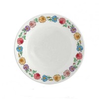 Тарелка фарфоровая белая с орнаментом " цветы",200мм .
