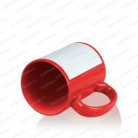 Кружка красная с белым полем для печати ВЫСОКАЯ  СТАНДАРТ 420 мл