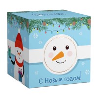 Коробка под кружки "Снеговик с Новым годом"